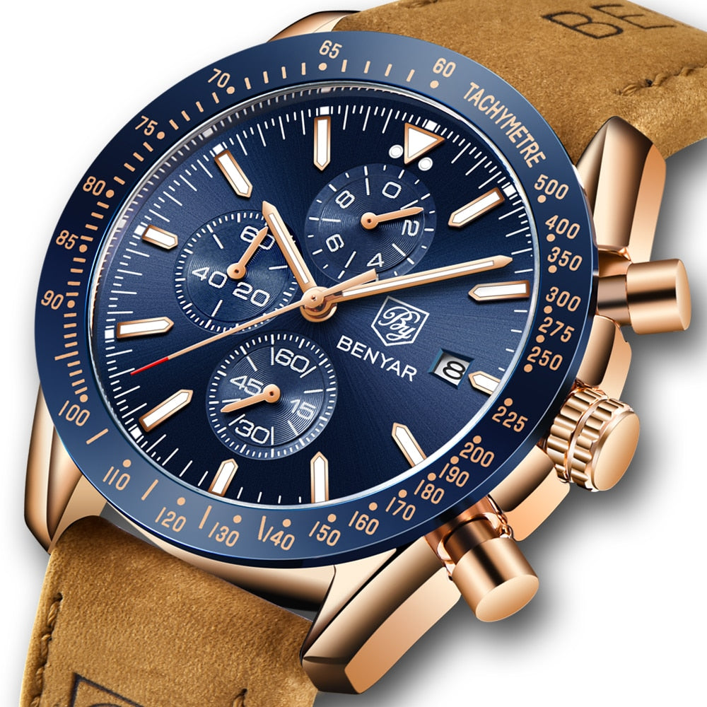 Relojes de lujo de cuero para hombre