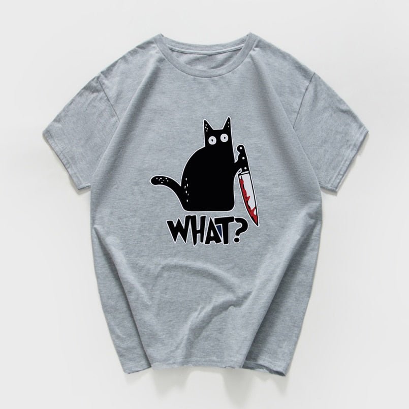 Camiseta con estampado de gato
