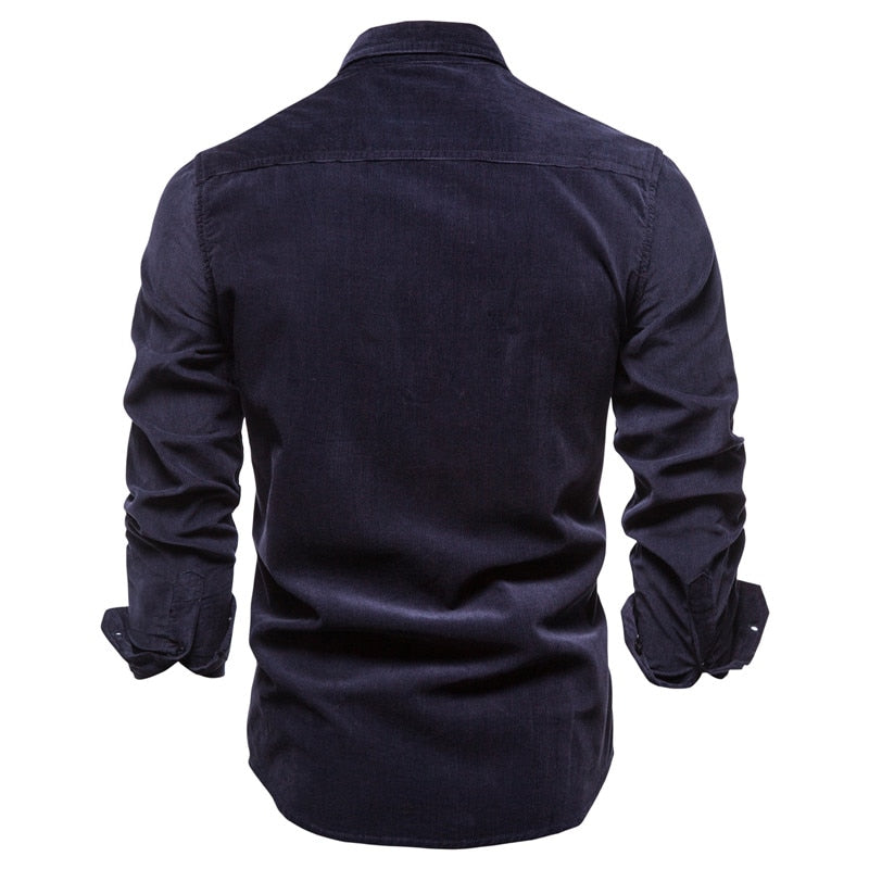 Camisa casual de terciopelo para hombre