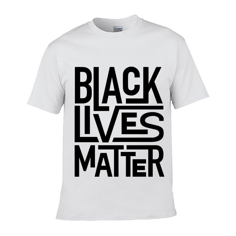 Black Lives Matter Printed Black / White Color Cotton T-Shirt for Men