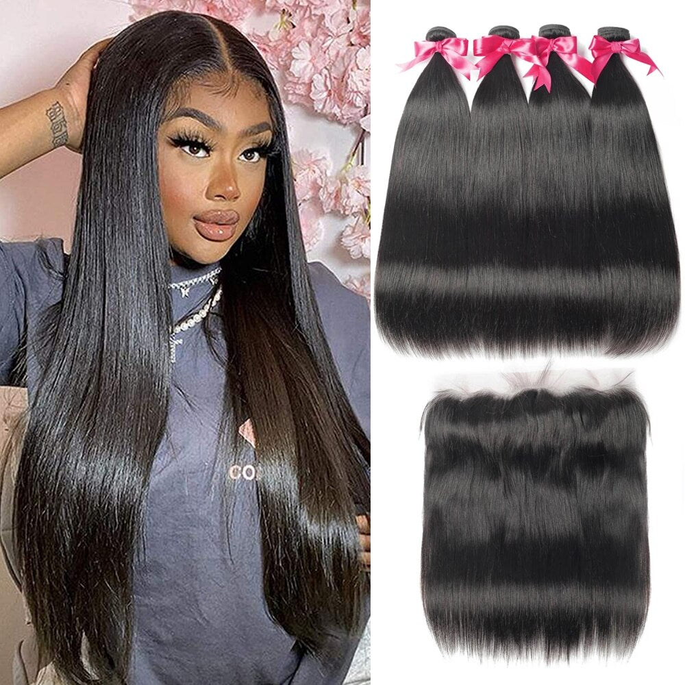Long Straight Human Hair Weave Bundle
