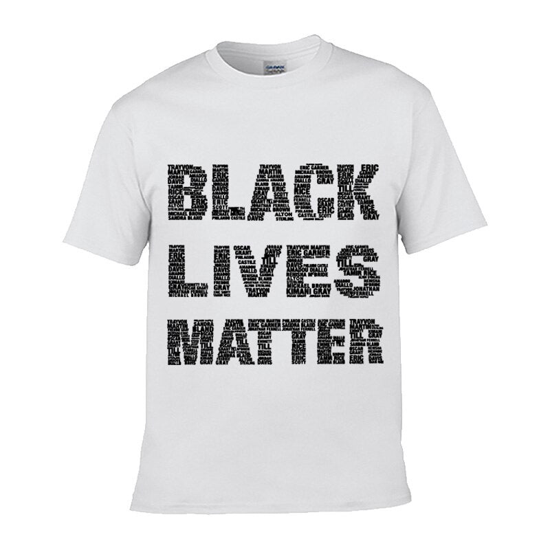 Black Lives Matter Printed Black / White Color Cotton T-Shirt for Men