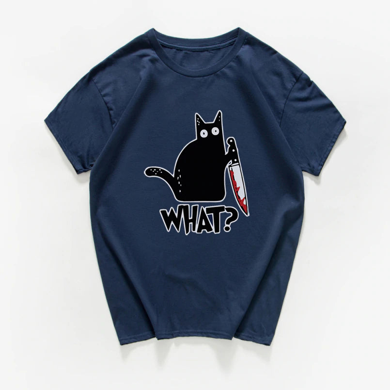 Camiseta con estampado de gato
