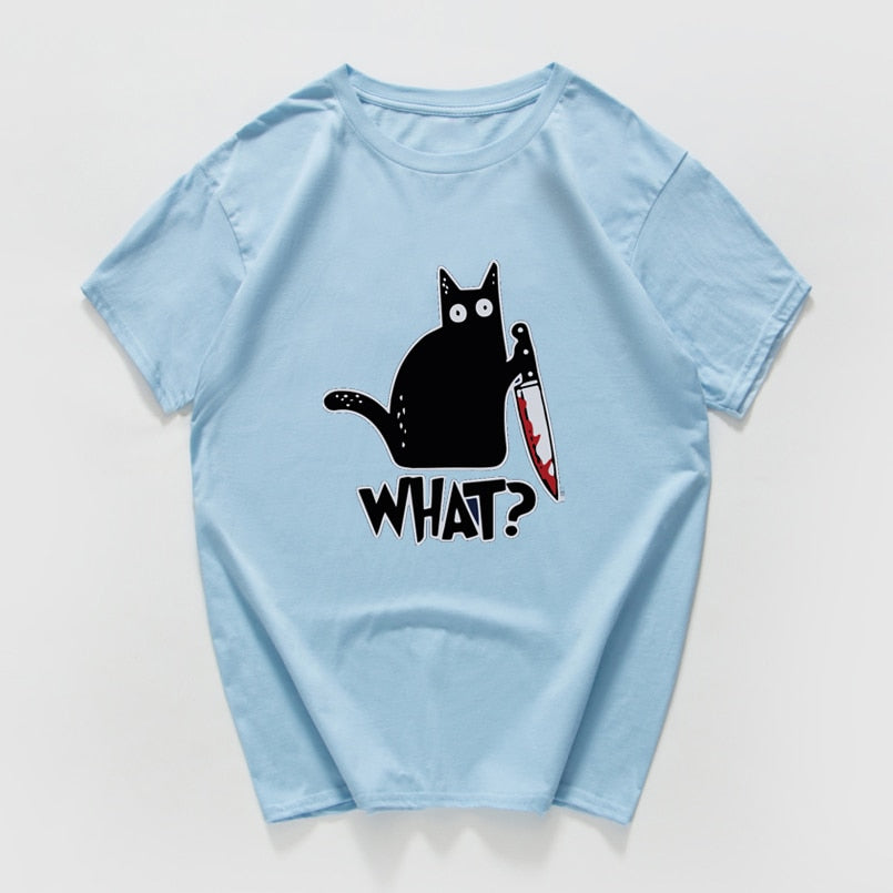 Camiseta con estampado de gato