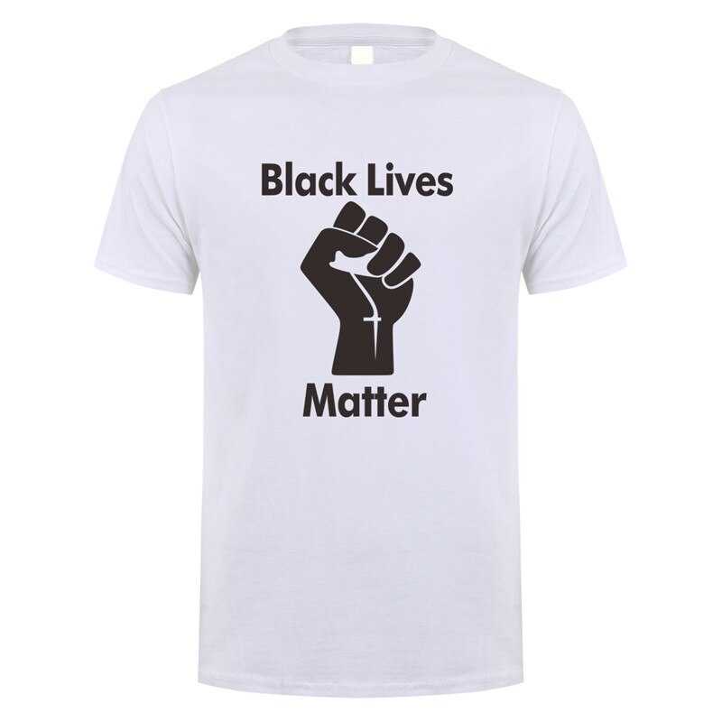Black Lives Matter Printed Black / White Color Cotton T-Shirt for Men