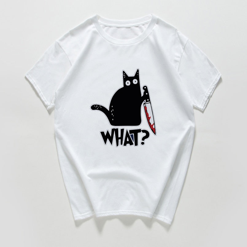 Camiseta con estampado de gato