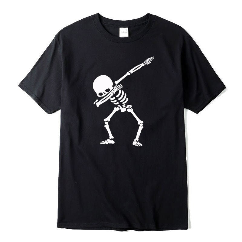 Camiseta con diseño de esqueleto bailando