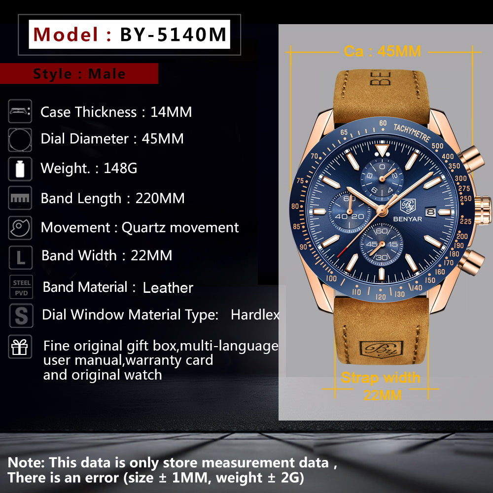Relojes de lujo de cuero para hombre