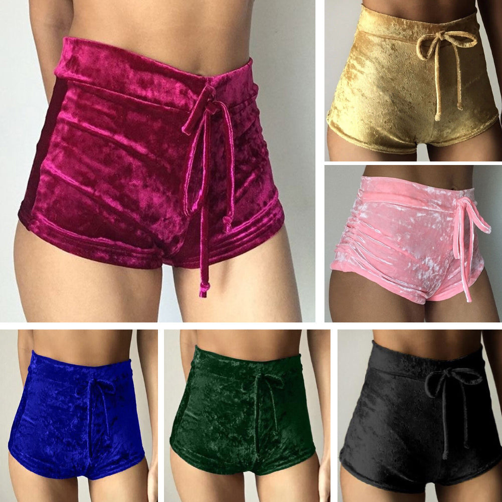 Shorts de terciopelo sexy para mujer