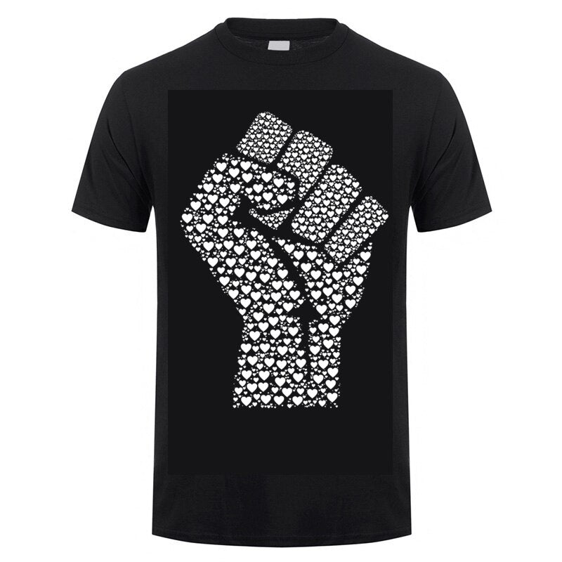 Black Lives Matter Printed Black / White Color Cotton T-Shirt for Men