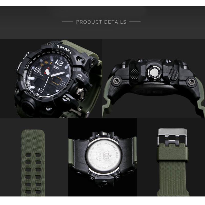 Relojes deportivos resistentes para hombre con pantalla digital y analógica