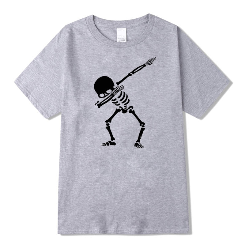 Camiseta con diseño de esqueleto bailando