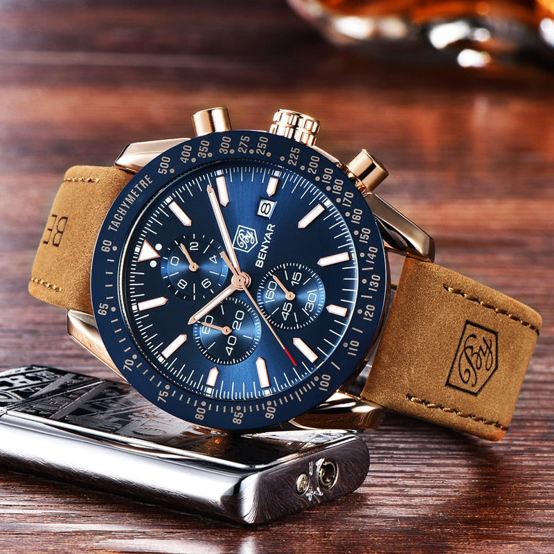Relojes de lujo de cuero para hombre