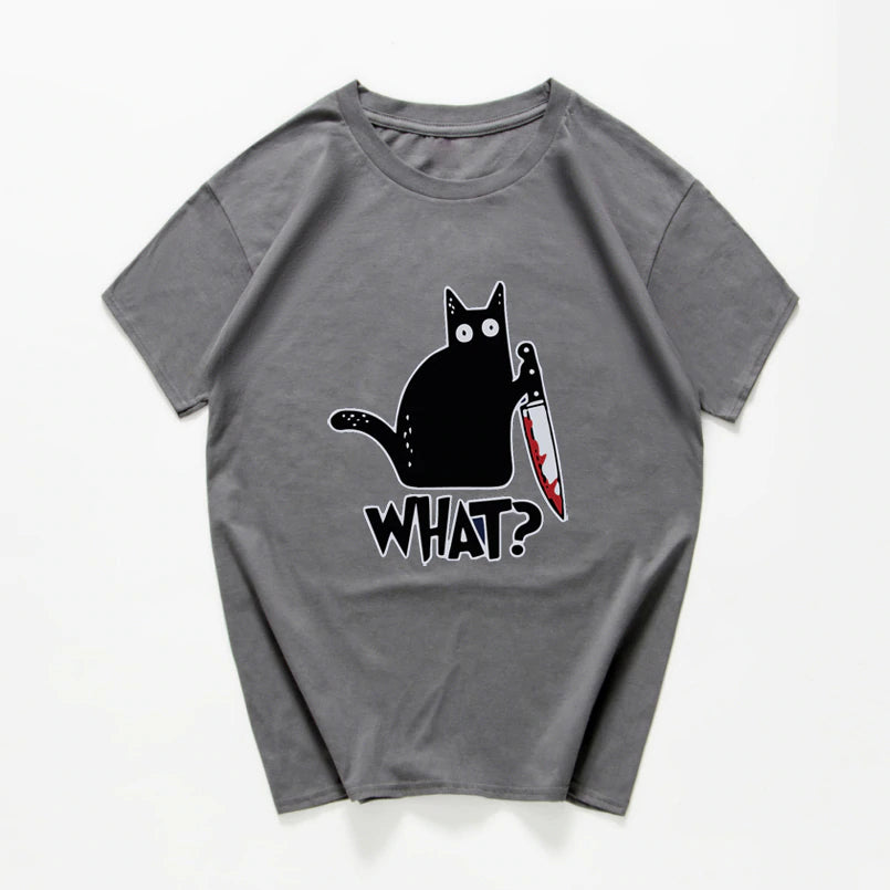 Camiseta con estampado de gato