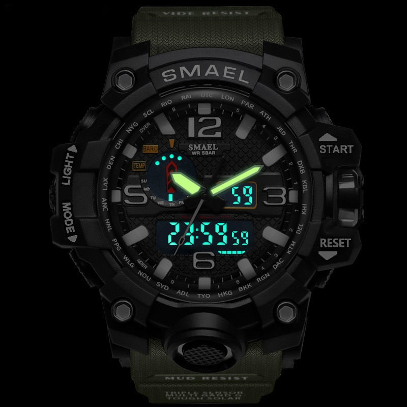Relojes deportivos resistentes para hombre con pantalla digital y analógica