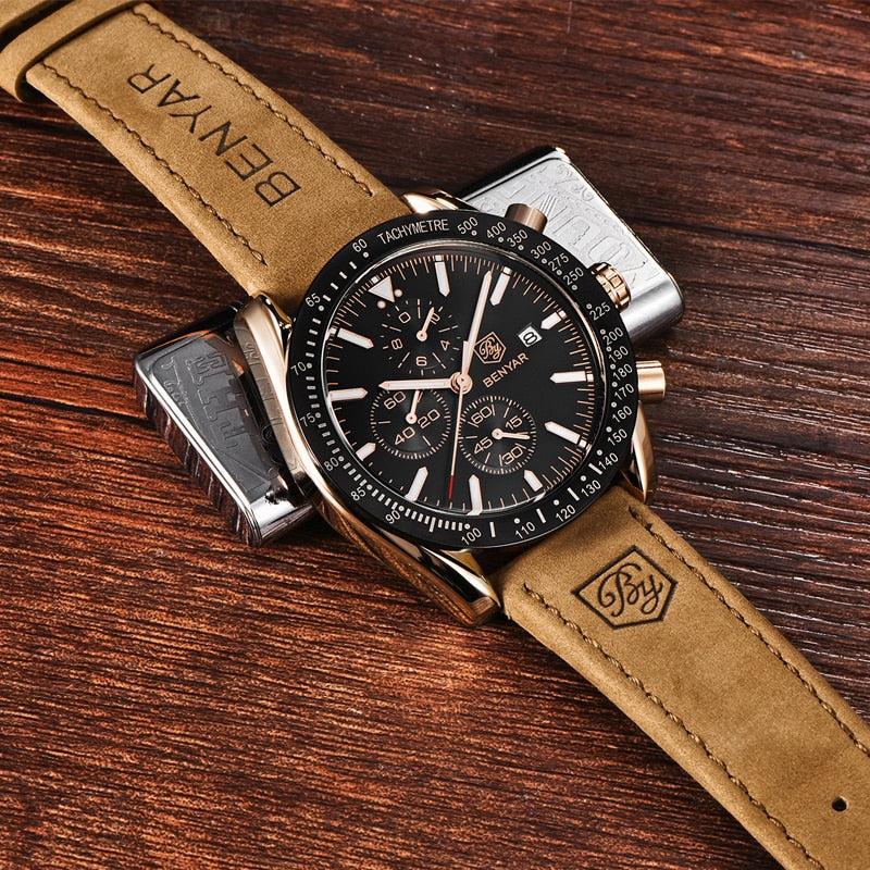 Relojes de lujo de cuero para hombre