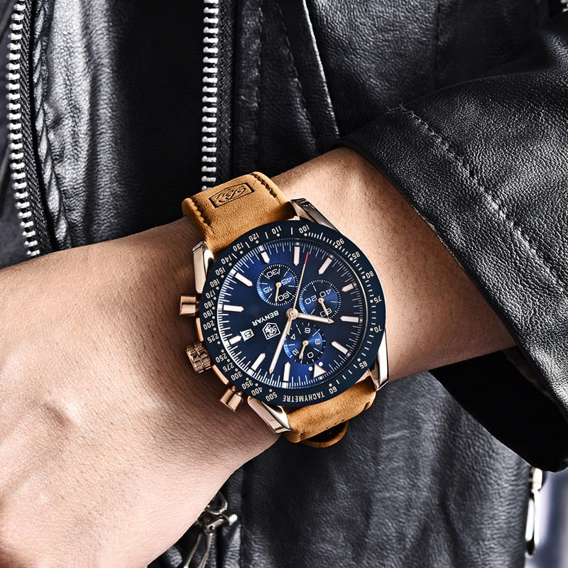 Relojes de lujo de cuero para hombre