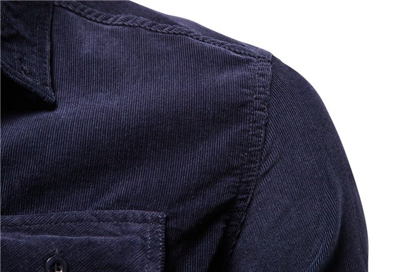 Camisa casual de terciopelo para hombre
