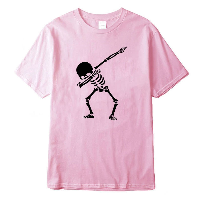 Camiseta con diseño de esqueleto bailando