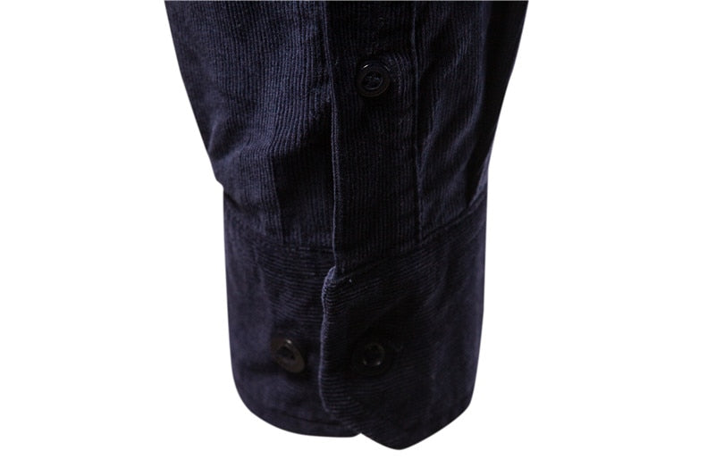 Camisa casual de terciopelo para hombre