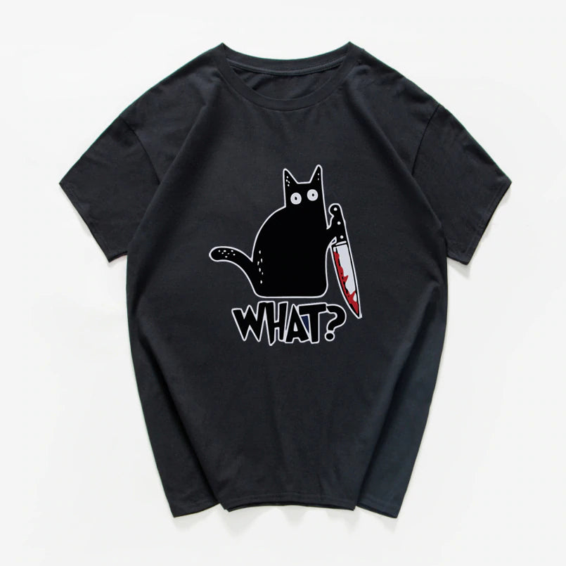 Camiseta con estampado de gato
