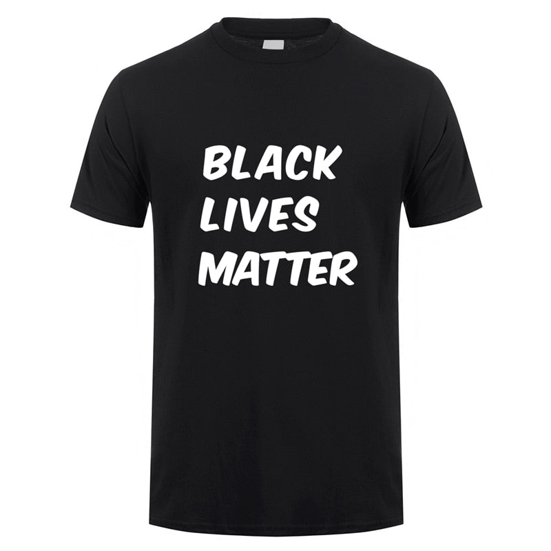 Black Lives Matter Printed Black / White Color Cotton T-Shirt for Men