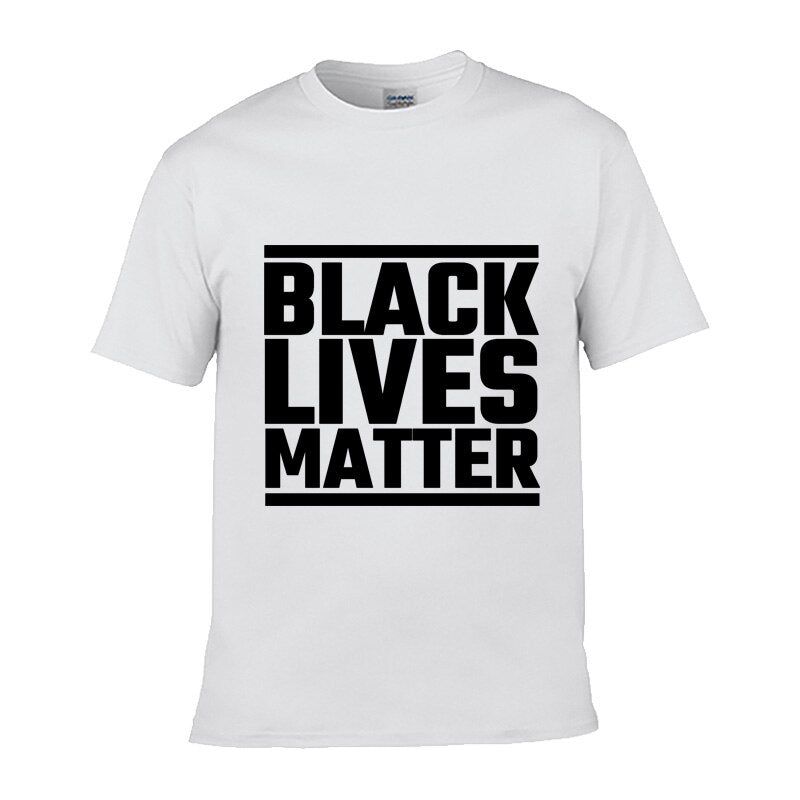 Black Lives Matter Printed Black / White Color Cotton T-Shirt for Men