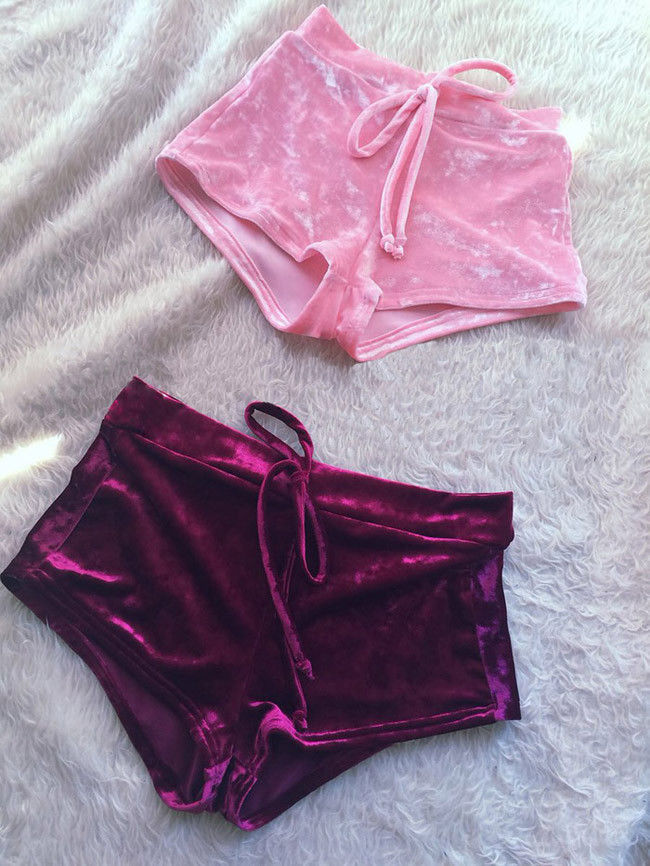 Shorts de terciopelo sexy para mujer