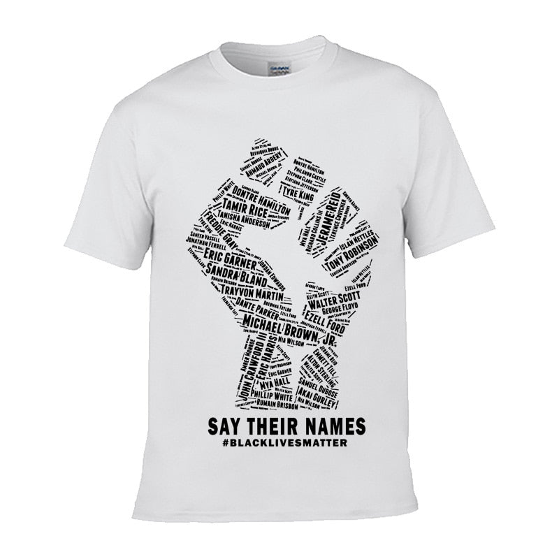Black Lives Matter Printed Black / White Color Cotton T-Shirt for Men