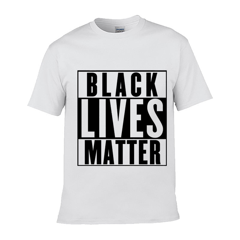 Black Lives Matter Printed Black / White Color Cotton T-Shirt for Men