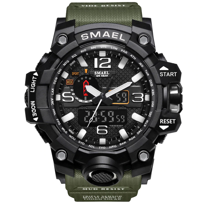 Relojes deportivos resistentes para hombre con pantalla digital y analógica