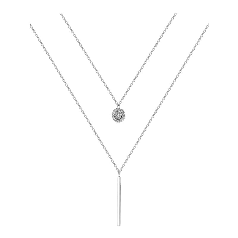 925 Sterling Silver Double Layer Necklace