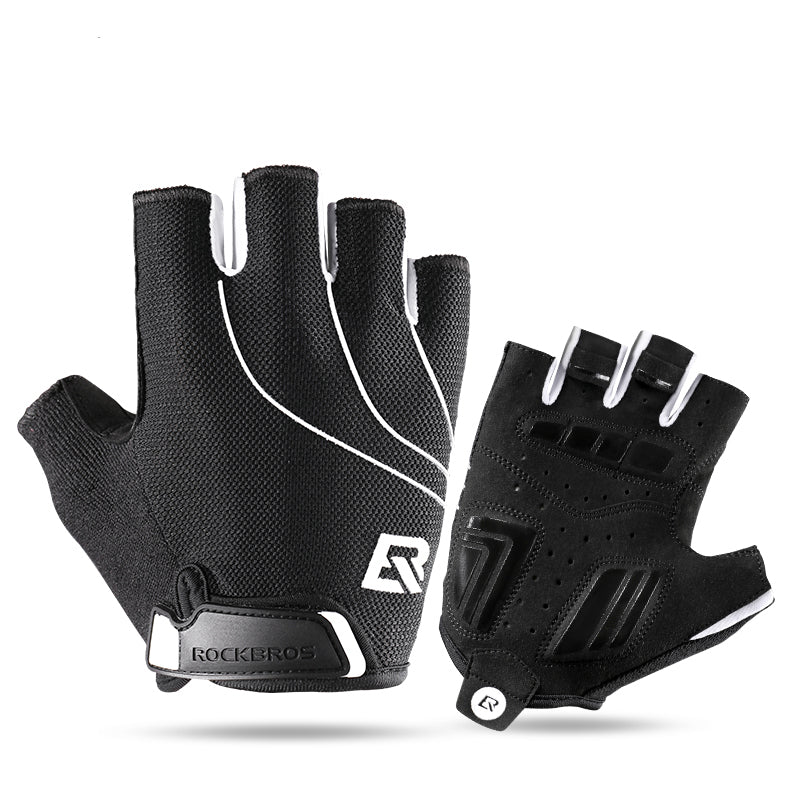Guantes de ciclismo antideslizantes y a prueba de golpes de medio dedo para unisex