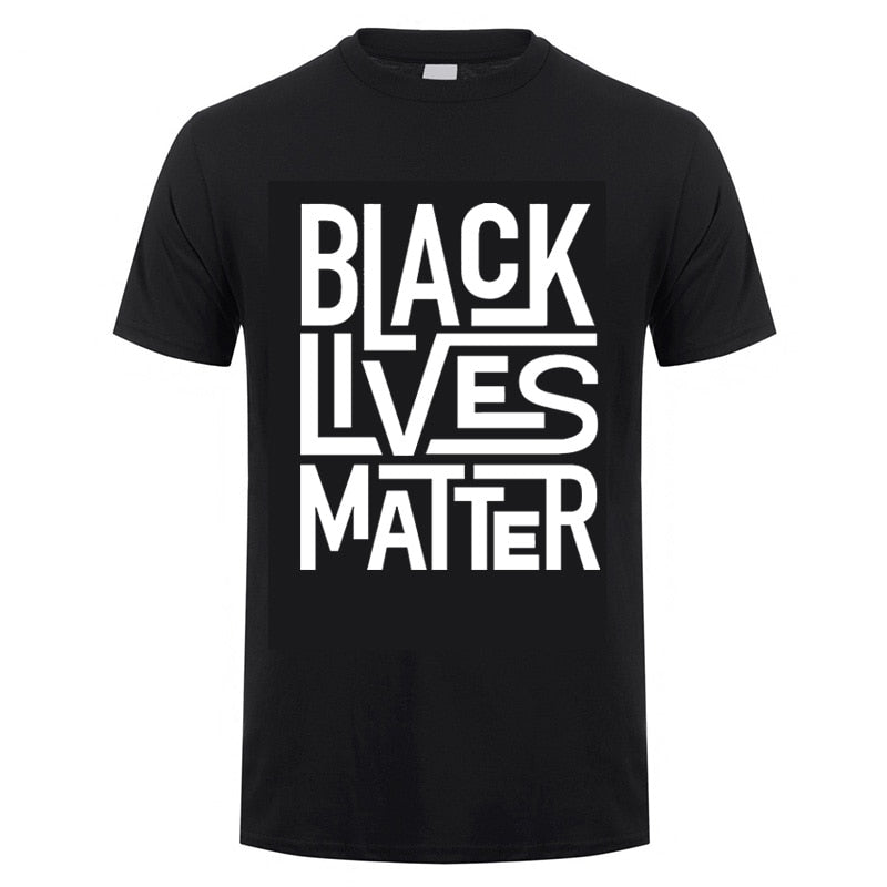 Black Lives Matter Printed Black / White Color Cotton T-Shirt for Men