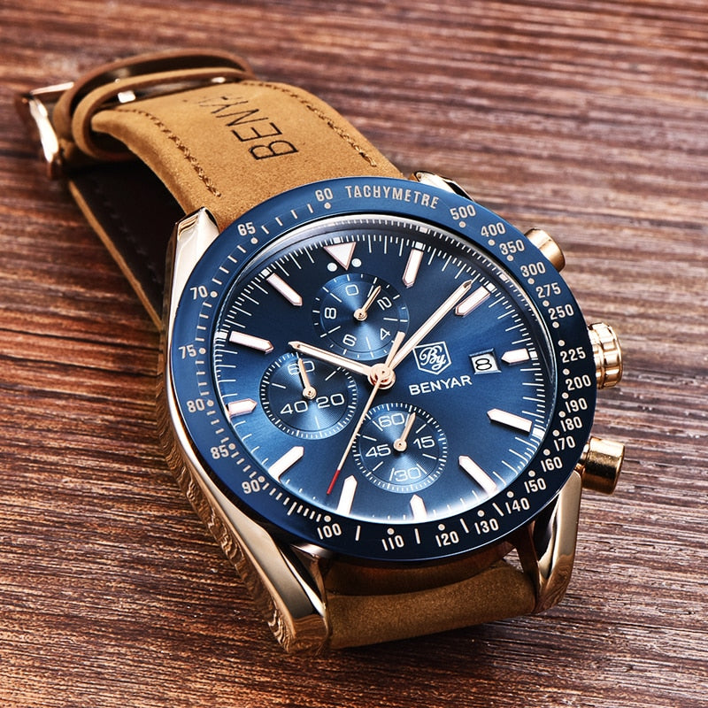 Relojes de lujo de cuero para hombre