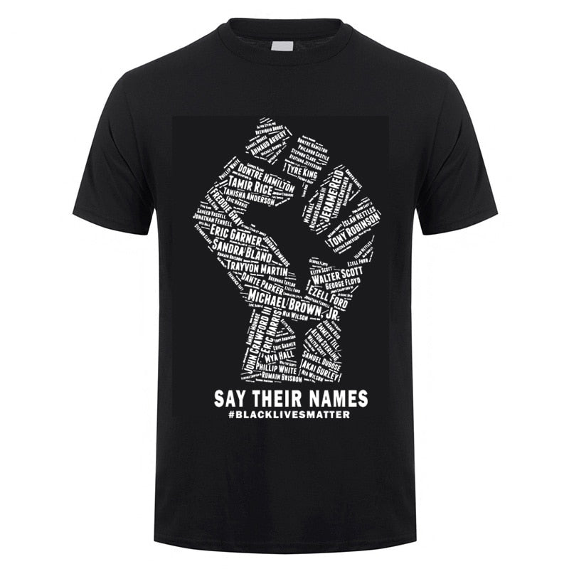 Black Lives Matter Printed Black / White Color Cotton T-Shirt for Men