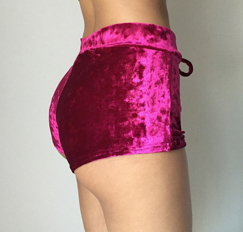 Shorts de terciopelo sexy para mujer